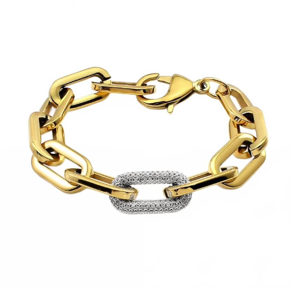 NEW SAHIRA JEWELRY DESIGN women's jenna pave bracelet in two toned